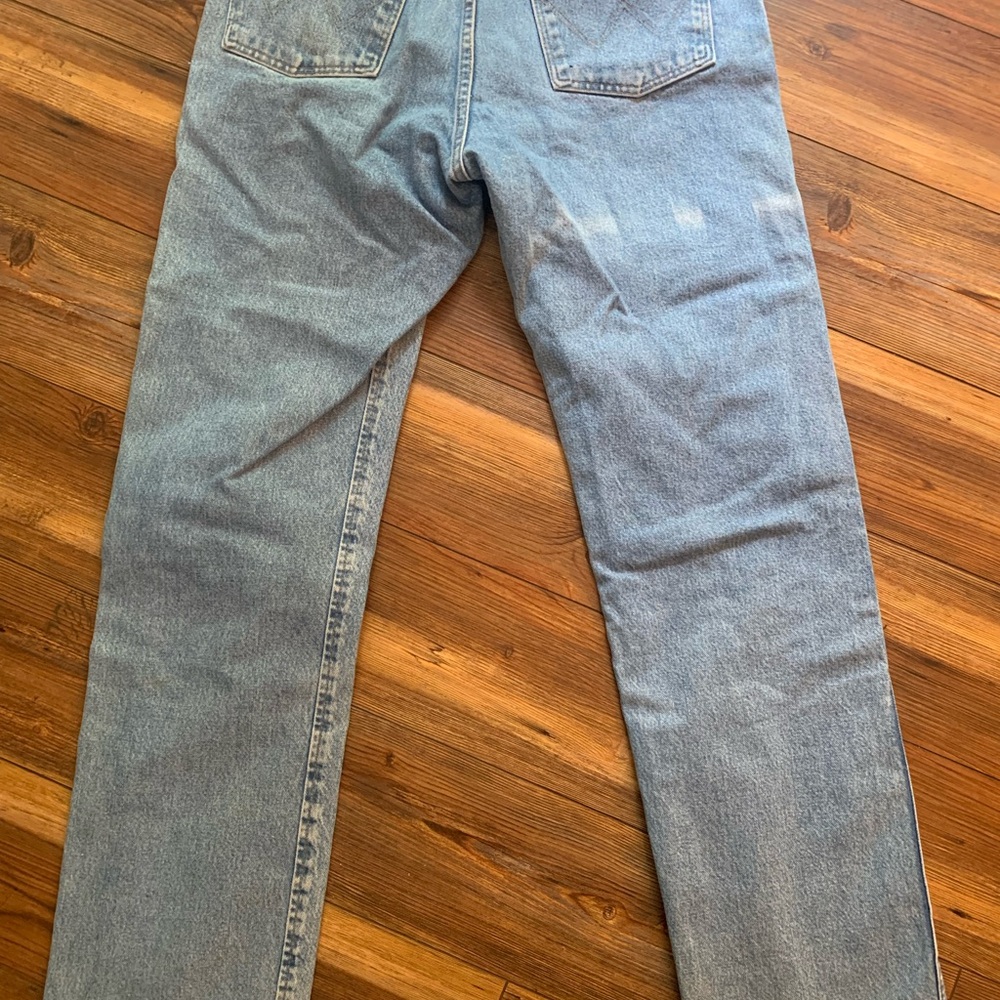 Wrangler Jeans Mens 32x34 Blue Wash Regular Fit 47MWZ Cowboy Western Distressed - Picture 10 of 11